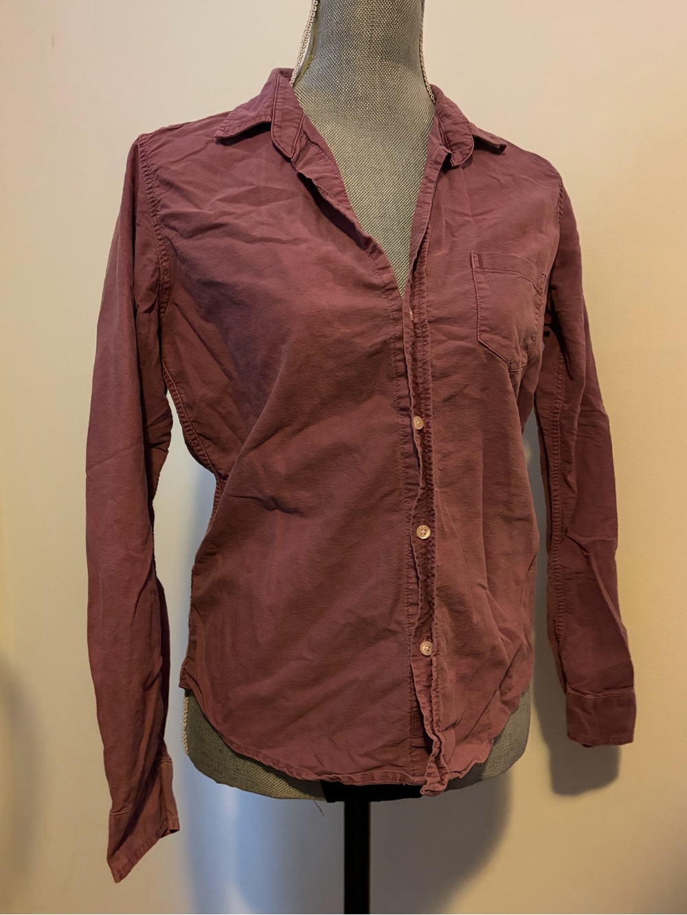 Cotton Women’s Button-Down Shirt in Dusty Rose Purple Frank & Eileen Barry